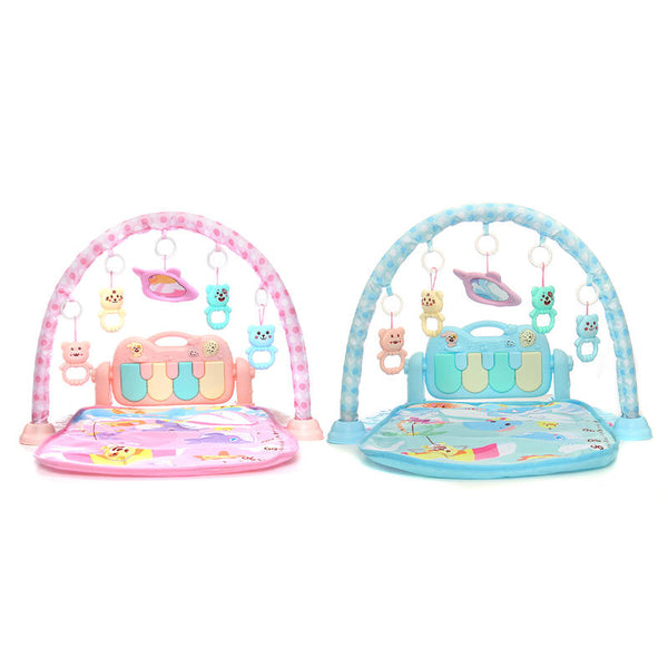 Baby Play Mat Game Music Fitness Blanket Early Educational Toy Direct Charging Projection Spaceship Version Newborn Baby toy - Blue