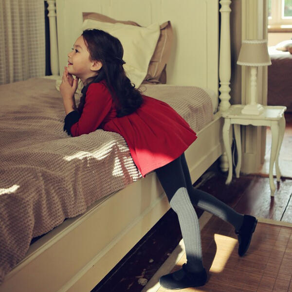 Girls Classic Style Long Sleeve Thick Winter Dress Kids Clothing - Black 130