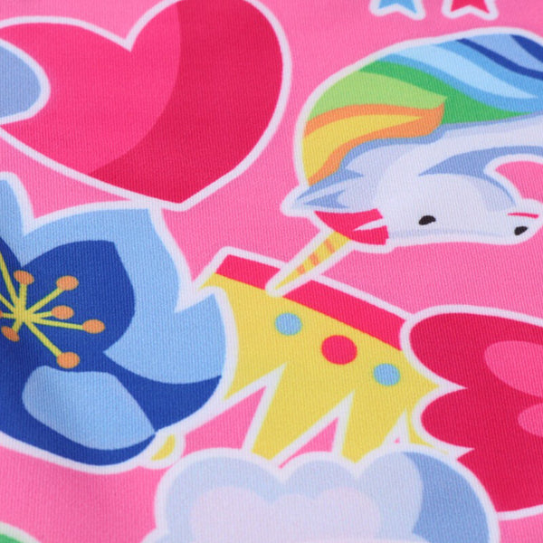 Kids Clothing Unicorn Printed Long Sleeve Casual Girls Pleated Dress - Pink 14