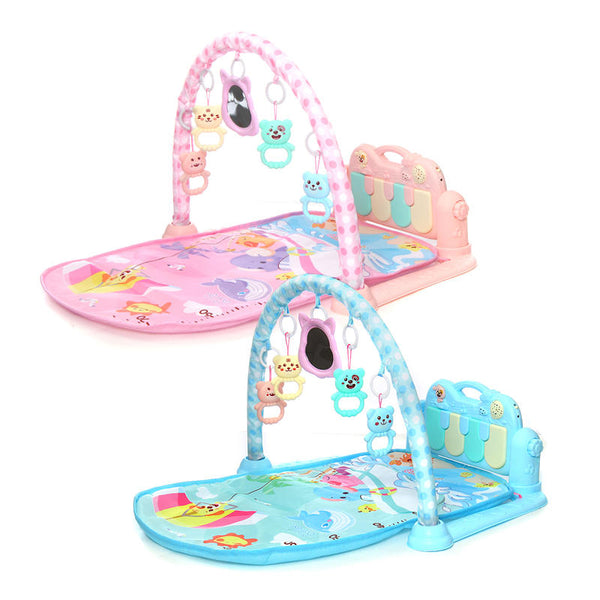 Baby Play Mat Game Music Fitness Blanket Early Educational Toy Direct Charging Projection Spaceship Version Newborn Baby toy - Blue