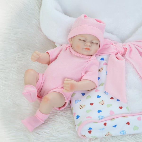 Share to: NPK 10 Inch 26cm Newborns Reborn Baby Soft Silicone Doll Handmade Lifelike Baby Girl Dolls Play House Toys Birthday Gift - Pink