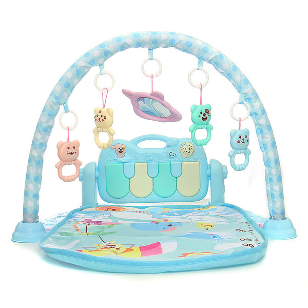 Baby Play Mat Game Music Fitness Blanket Early Educational Toy Direct Charging Projection Spaceship Version Newborn Baby toy - Blue