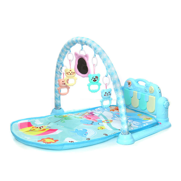 Baby Play Mat Game Music Fitness Blanket Early Educational Toy Direct Charging Projection Spaceship Version Newborn Baby toy - Blue