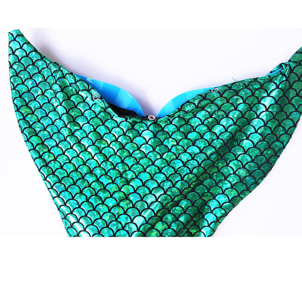 Kids Mermaid Tail Three-Piece Set Girls Swimwear Lace-up Bikini