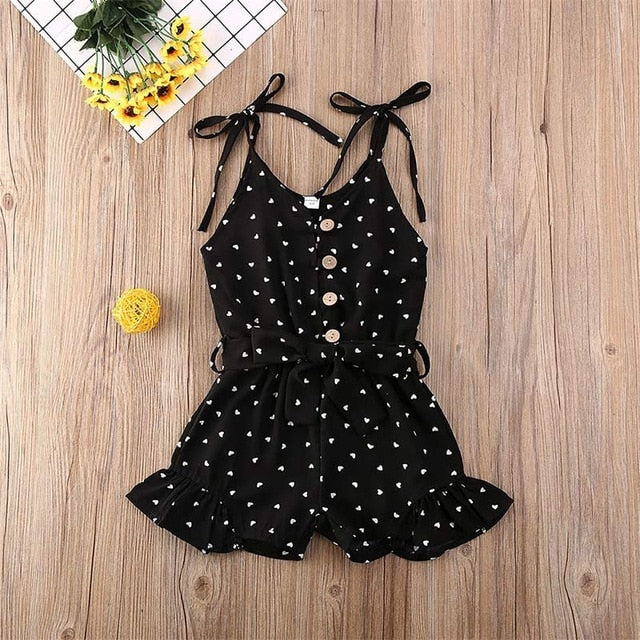 Bear Leader Children's Sets New Summer Girl's Clothing Outfits Heart-shaped Printed Suspender Tight Jumpsuits Kids Costumes 2 6Y