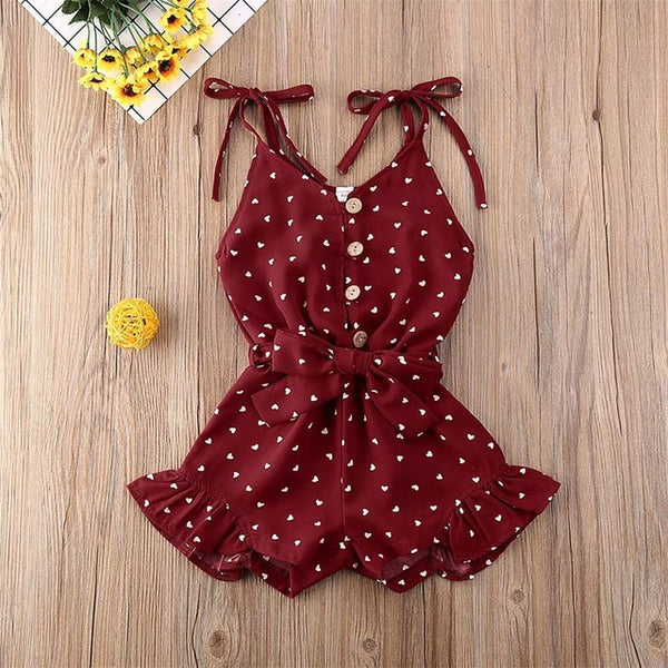 Bear Leader Children's Sets New Summer Girl's Clothing Outfits Heart-shaped Printed Suspender Tight Jumpsuits Kids Costumes 2 6Y